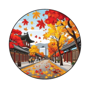 Animated graphic of autumn in Korea